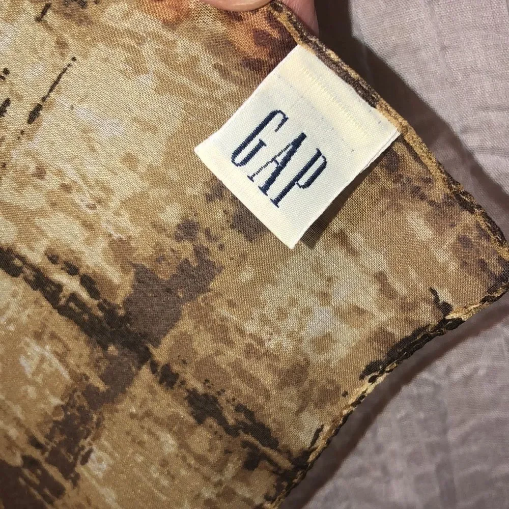 GAP Gold Tan Brown Plaid Scarf